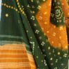 Green-and-Yellow-Bandhej-mirrorwork-wool-scarf