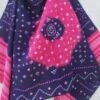 Violet-and-Pink-Bandhani-mirrorwork-Bhujodi-shawl at Shilphaat.com