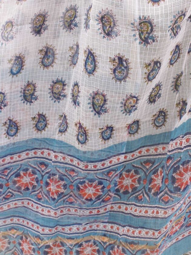 Blue-Paisley-Block-printed-kota-doria-dupatta