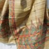 Greenish-Brown-madhubani-pure-ghicha-silk-dupatta at Shilphaat.com