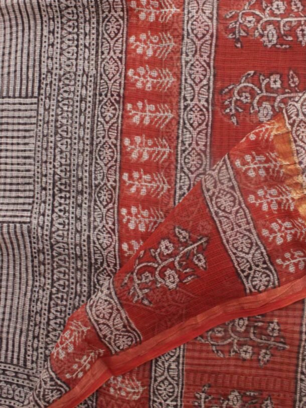 Black-and-Red-Bagru-printed-kota-doria-scarf