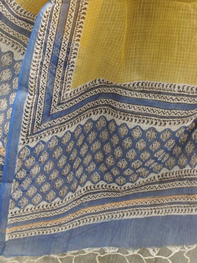 Blue-and-Green-Block-printed-kota-doria-dupatta