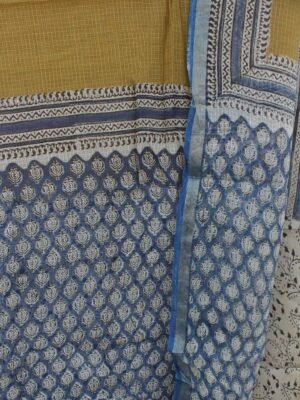 Blue-and-Heena-Green-block-printed-Kota-doria-saree-Shilphaat