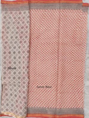 Red-and-Beige-bagru-printed-Kota-cotton-sari