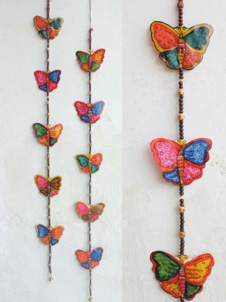 Butterfly - Tholu Bommalata Leather Puppet Wall Hanging