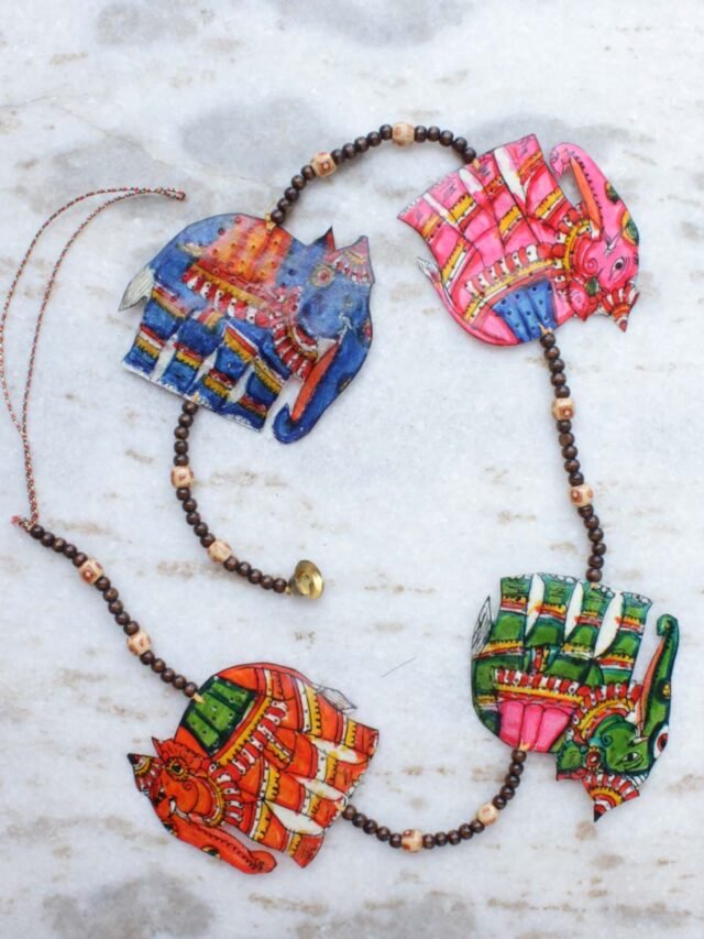 Tholu-bommalata-elephant-wall-hanging-toran- Shilphaat