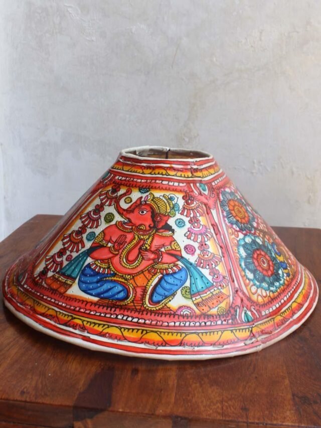 Ganesha-Leather-stand-lamp-Shilphaat