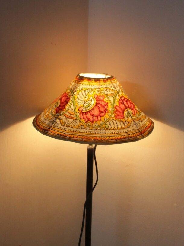 Pink-Lotus-tholu-bommalata-lampshade-Shilphaat