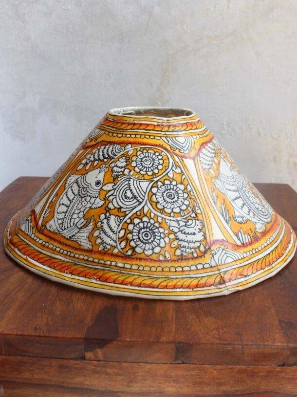 Yellow-fishes-Leather-stand-lamp-Shilphaat