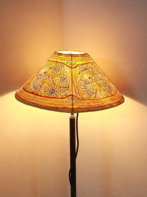 Yellow-fishes-tholu-bommalata-lampshade at Shilphaat.com