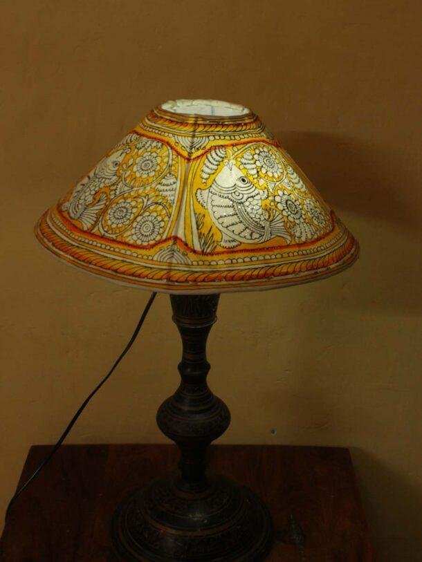 Yellow-fishes-tholu-bommalata-stand-lamp at Shilphaat.com