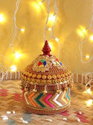 Multicolour-lacework-wooden-Sindhora-Shilphaat