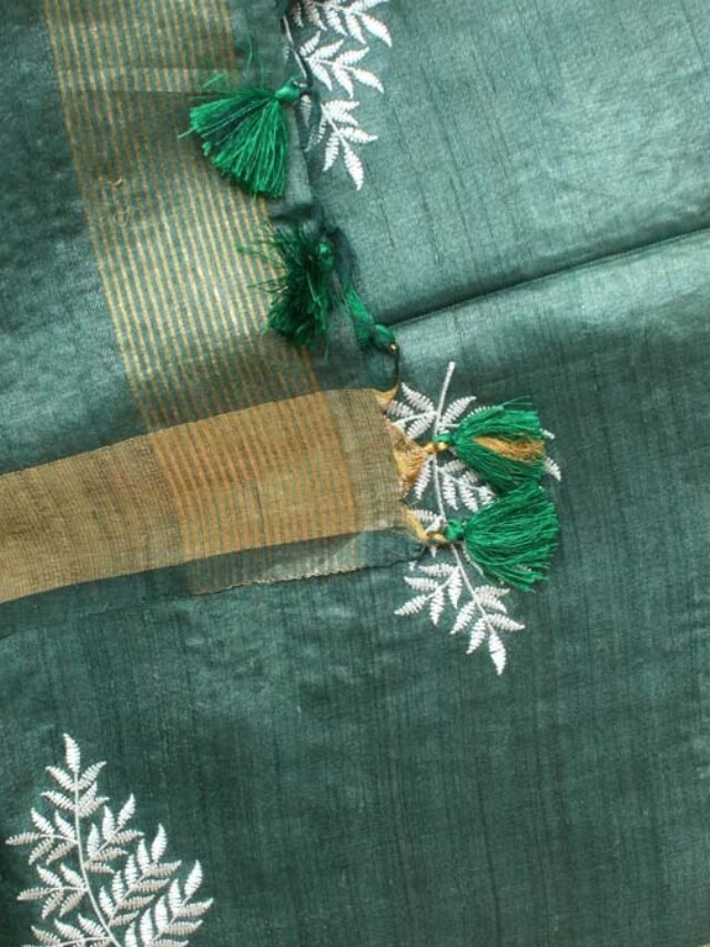 Haritima- A collection of festive sarees in shades of green.