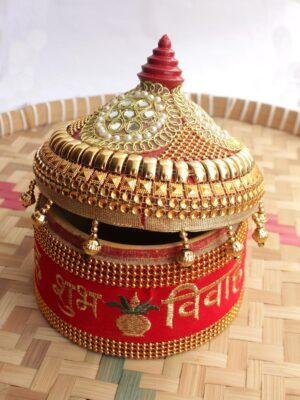 Shubh-vivah-red-lace-wood-Sindur-dan Shilphaat