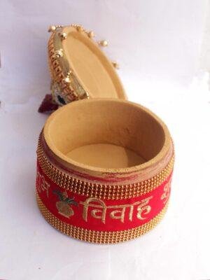 Shubh-vivah-red-lacework-Sindur-box Shilphaat