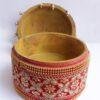 Golden-Zari-red-lace-wood-Sindur-box at Shilphaat.com