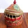 Sequins-red--lacework-wooden-Sindoor-box-Shilphaat