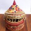 Sequins-red-velvet-lace-wooden-Sindur-box at Shilphaat.com