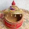 Shubh-vivah-lacework-wood-Sindoor-box at Shilphaat.com