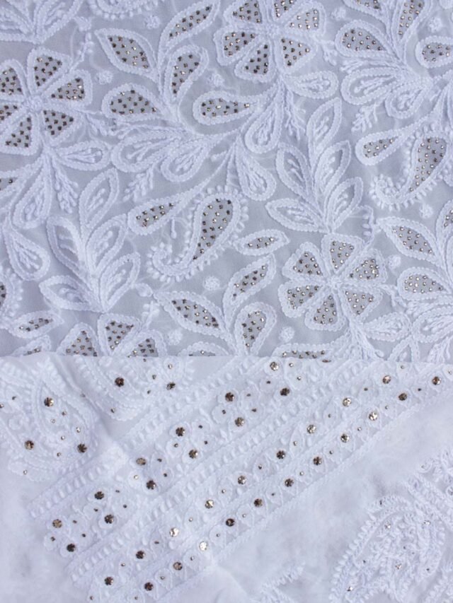 White-mukaish-chikankari-georgette-2pc-dress-material