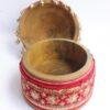 sequins-red-lace-wooden--sindoor-box at Shilphaat.com