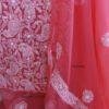 Carrot-red-Mukesh-chikankari-chiffon dress-material at Shilphaat.com