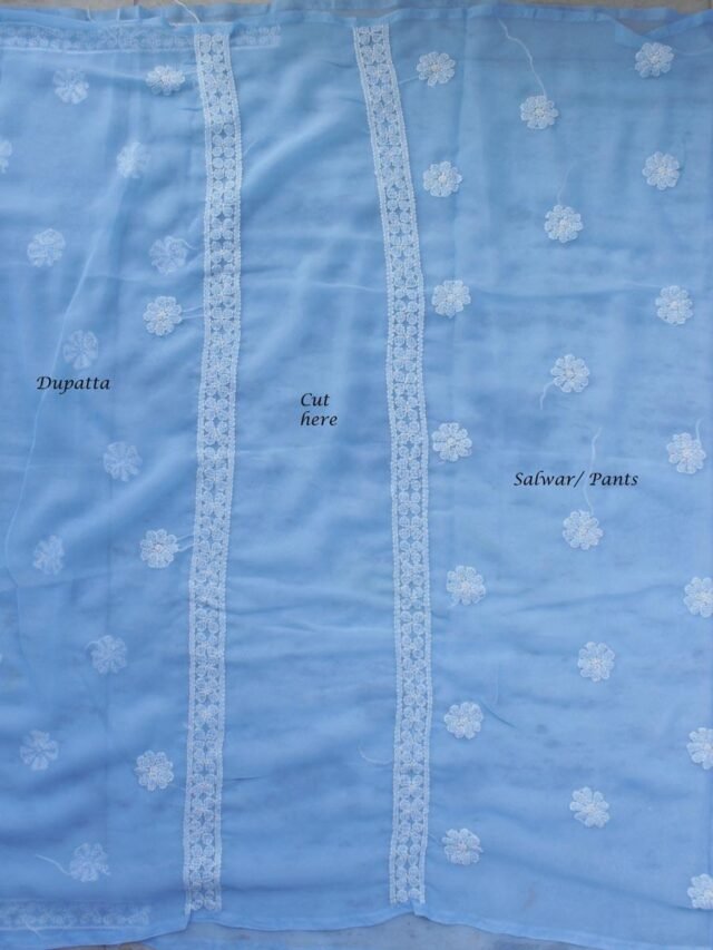 Cornflower-Blue-georgette-chikankari-salwar-suit at Shilphaat.com