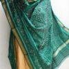 Dark-Jade-Green-Patan-Patola-silk-dupatta at Shilphaat.com