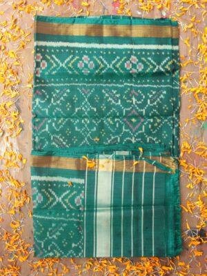 Dark-Jade-Green-Patola-pure-silk-dupatta at Shilphaat.com