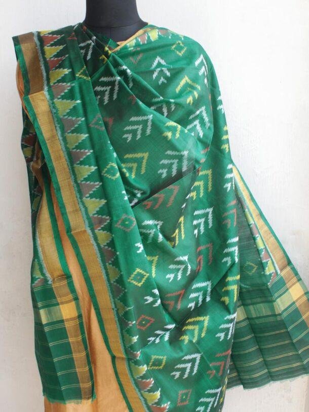 Forest-Green-Patan-Patola-silk-dupatta