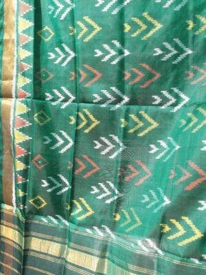 Forest-Green-Patan-Patola-silk-scarf