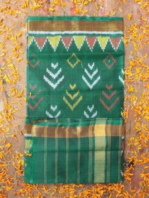 Forest-Green-Patola-pure-silk-dupatta at Shilphaat.com