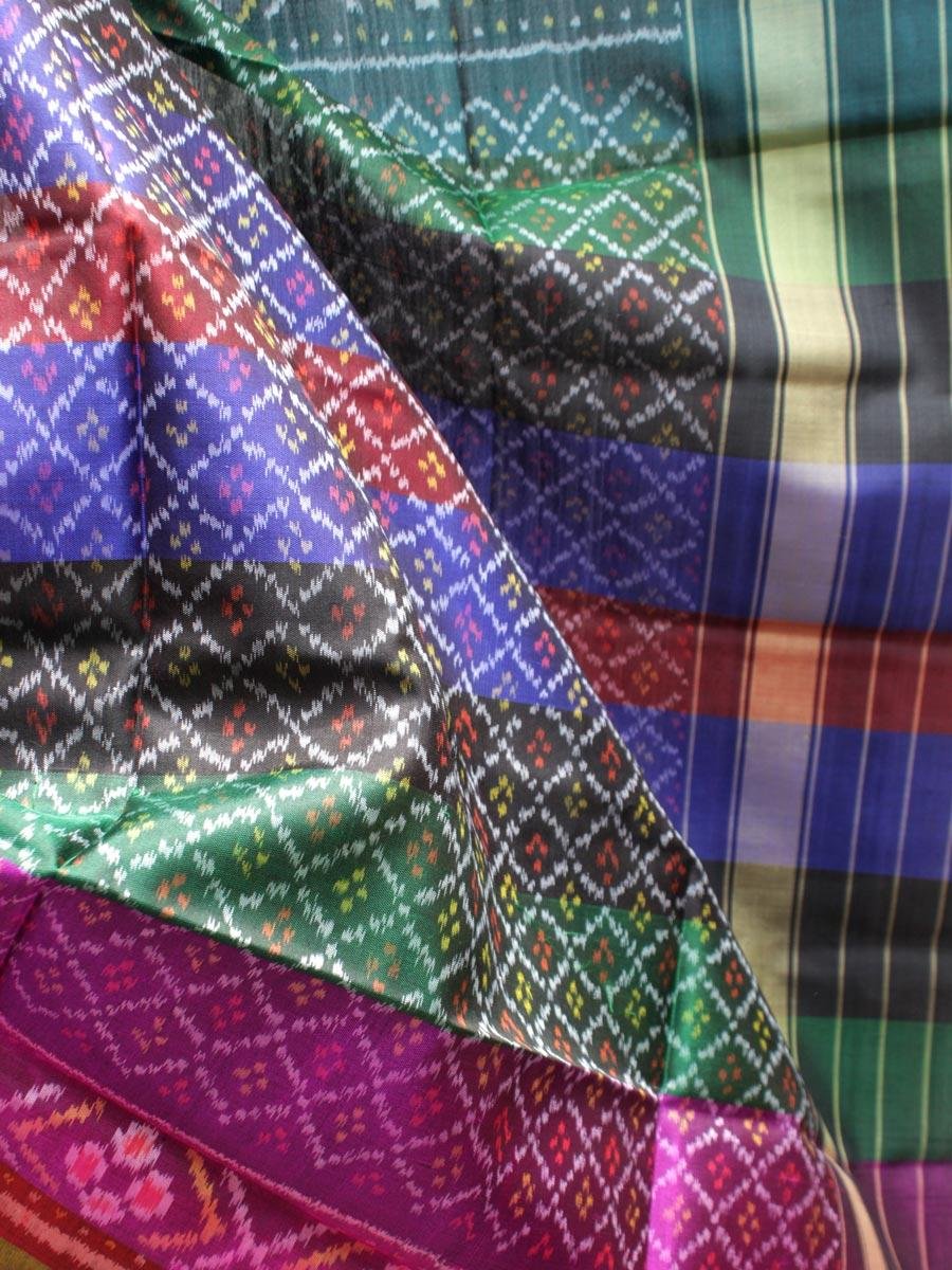Multicolour-handwoven-Patan-Patola-pure-silk-dupatta Multicolour-handwoven-Patan-Patola-pure-silk-dupatta at Shilphaat