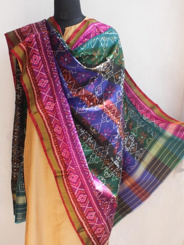 Patola-multicolour-silk-dupatta at Shilphaat.com
