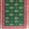 Red-and-Green-handwoven-Patola-silk-dupatta at Shilphaat.com