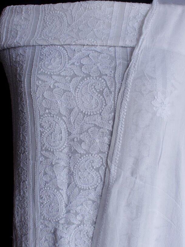 White-Viscose-chikankari-2pc-ladies-suit at Shilphaat.com