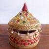 red-and-golden-wooden-sindoor-box at Shilphaat.com