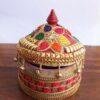 red-and-golden-wooden-sindur-box at Shilphaat.com