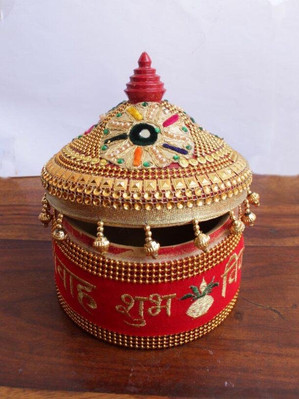 red-shubh-vivah-lace-Sindoor-box at Shilphaat.com