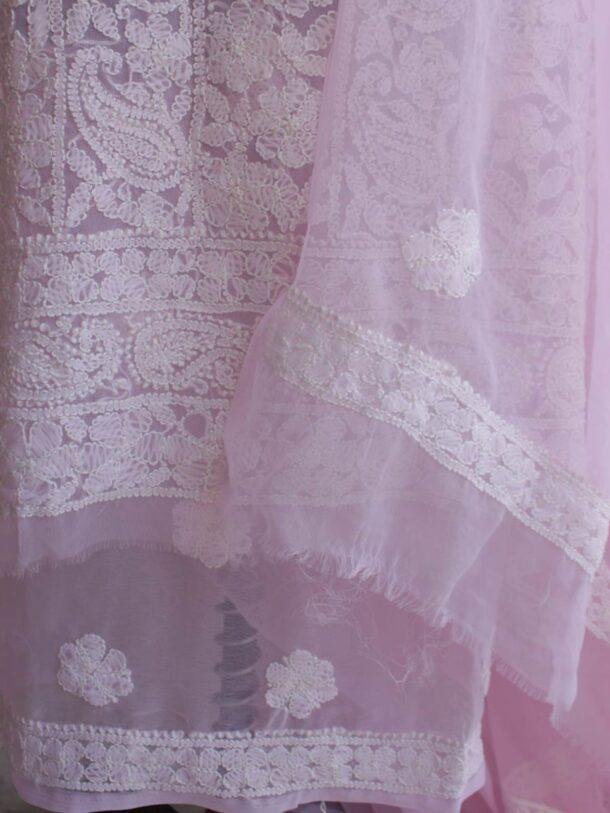 Pastel-Pink-georgette-chikankari-lucknowi-suit Shilphaat