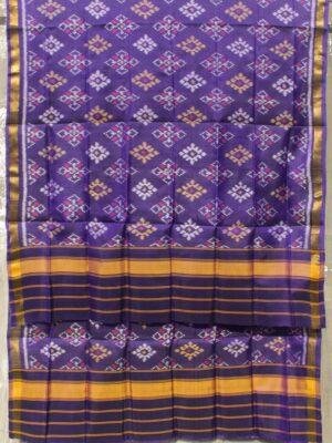 Violet-Blue-Patan-Patola-silk-odhani