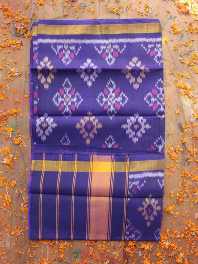 Violet-Blue-Patola-pure-silk-dupatta at Shilphaat.com