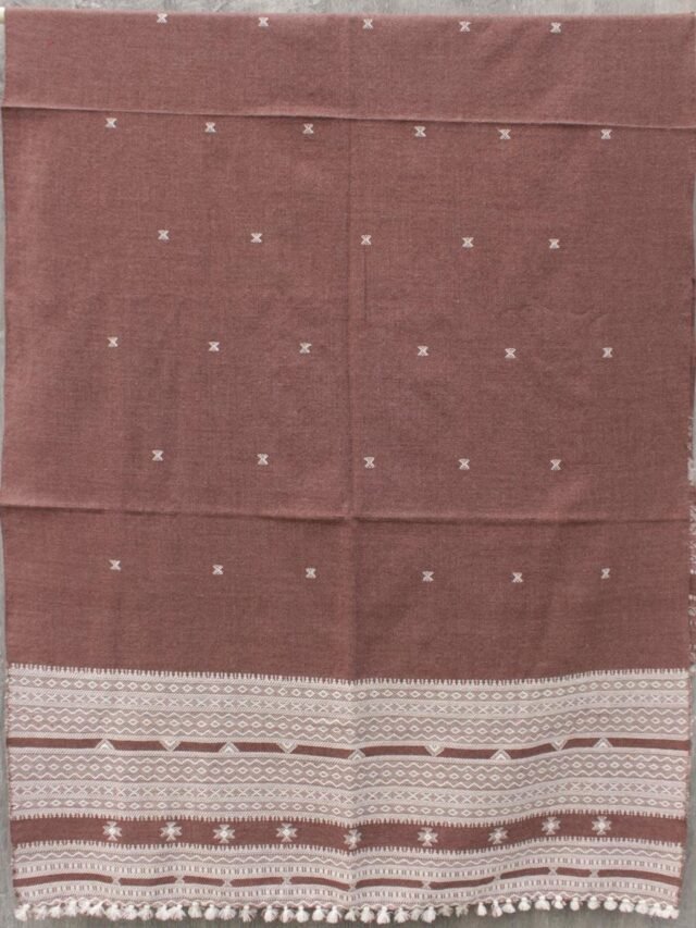 Brown-Male Bhujodi-wool-shawl at Shilphaat.com