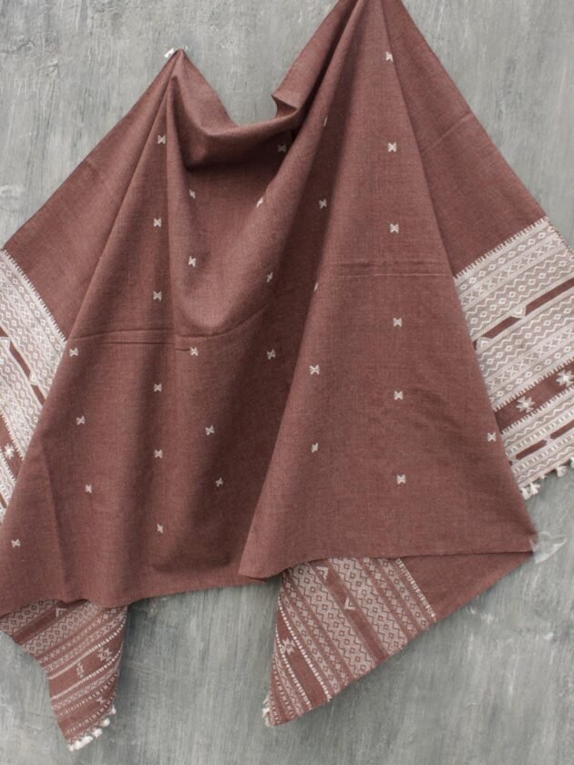 Brown-choumak-Bhujodi-woolen-shawl at Shilphaat.com
