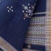 Dark-Blue-Mirrorwork-Bhujodi-shawl at Shilphaat.com