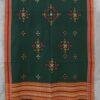 Dark-Green-Mirrorwork-Bhujodi-wool-shawl at Shilphaat.com