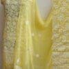 Light-Yellow-georgette-chikankari-3pc-dress-material at Shilphaat.com