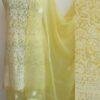 Mustard-Yellow-georgette-chikankari-dress-material at Shilphaat.com