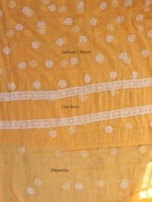 Orange-Yellow-georgette-chikankari-salwar-suit at Shilphaat.com