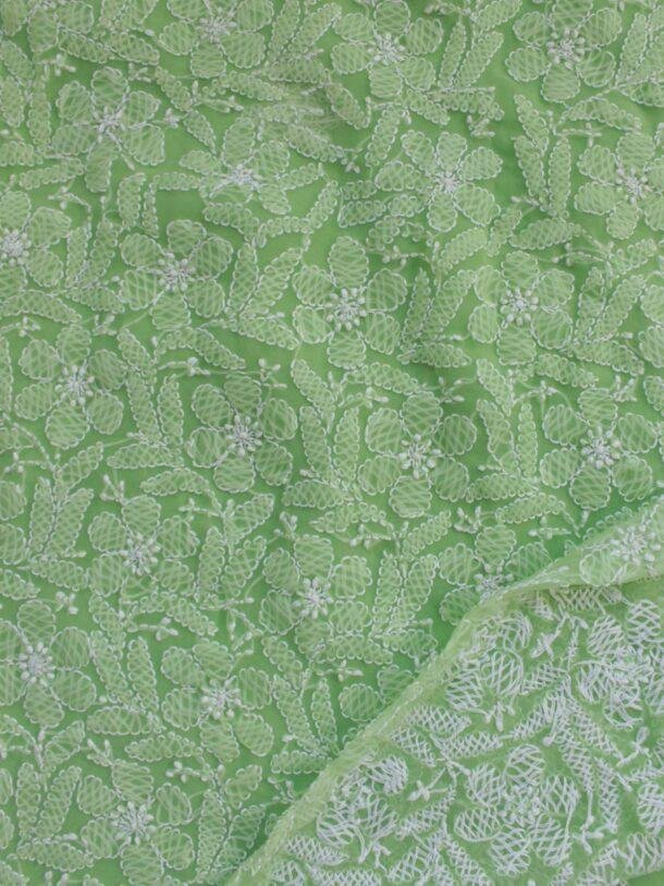 Banana-Green-Mukaish-chikankari-luckowi-suit at Shilphaat.com